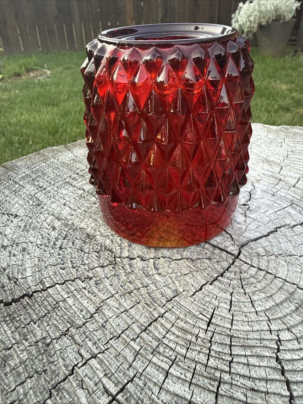Vintage Indiana Glass Ruby Red Fairy Lamp, Top Only